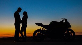 Couple Motorcycle Love Photo Free#1