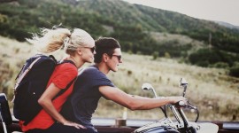 Couple Motorcycle Love Wallpaper Download