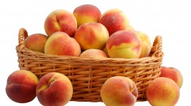 Basket With Peaches Wallpaper For PC