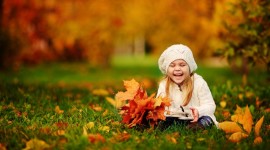 Child Autumn Desktop Wallpaper HD