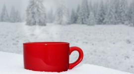 Coffee In Winter Desktop Wallpaper