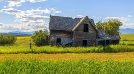 House In The Field Wallpaper Download Free