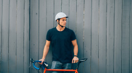 Male Model Bicycle Photo