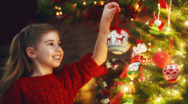 Children Decorate The Christmas Tree Full HD