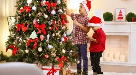 Children Decorate The Christmas Tree Image#1