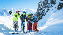 Children Skiing Desktop Wallpaper HD