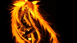 Girl On Fire Wallpaper For Desktop