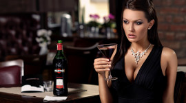 Girl With A Glass Of Wine Full HD