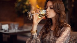 Girl With A Glass Of Wine Photo#1