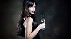 Girl With A Glass Of Wine Photo#3
