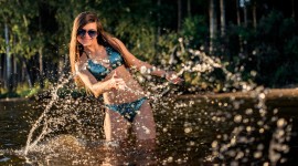 Girl Splashing Water Wallpaper For PC