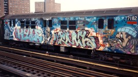 Graffiti On Subway Cars Desktop Wallpaper