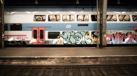 Graffiti On Subway Cars Wallpaper Background