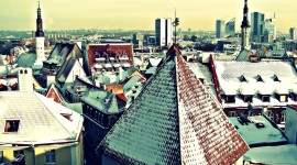 Roof City Winter Wallpaper