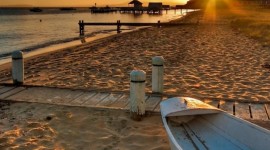 Beach Boat Sand Wallpaper For IPhone
