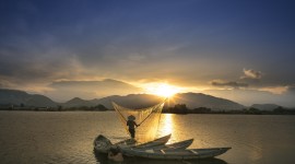 Fisherman's Sunset Desktop Wallpaper HD