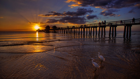 Pier Sunsets wallpapers high quality