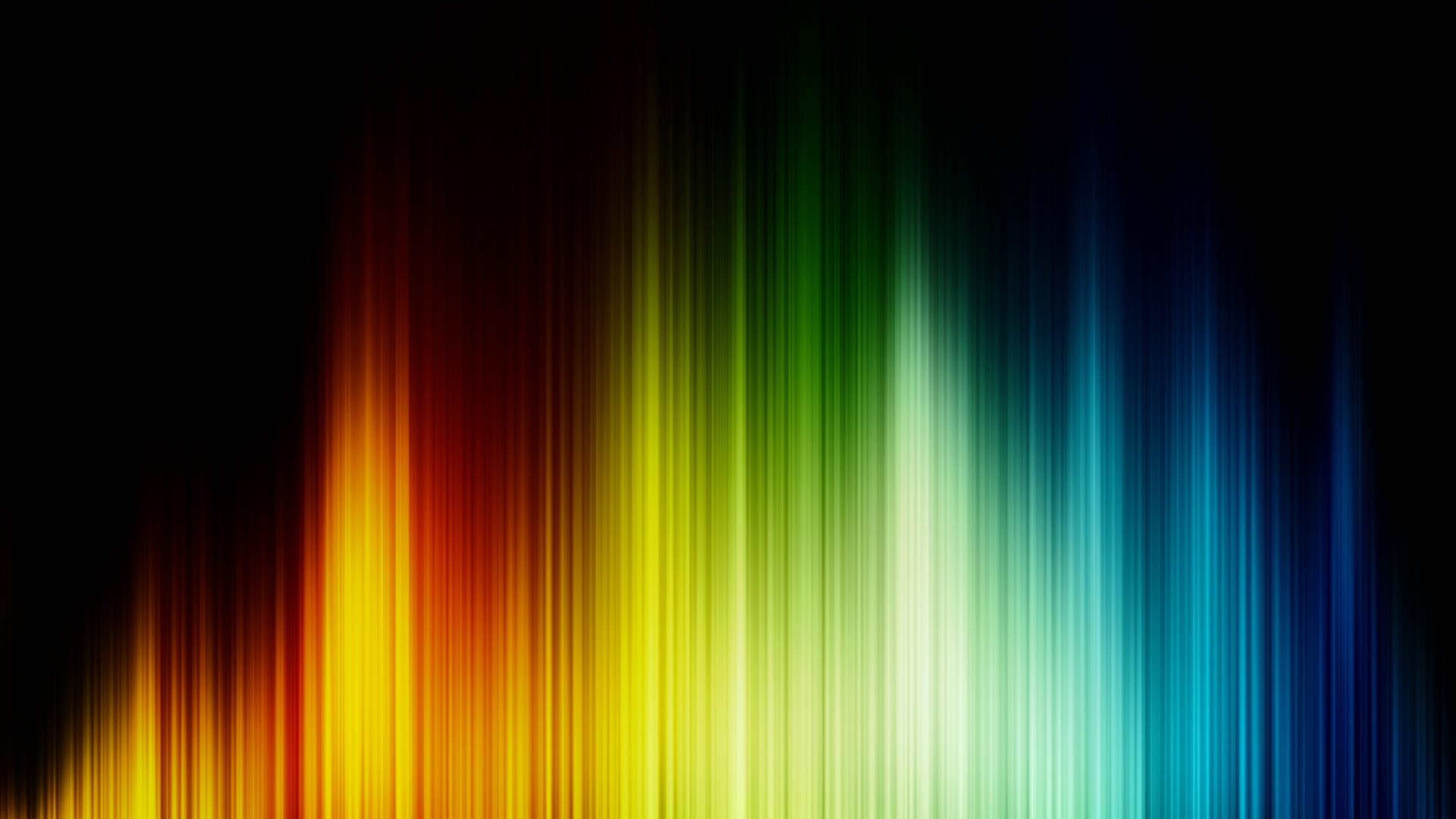 Неоновый спектр. Цвета радуги на черном фоне. Разноцветные линии. Спектр. Радужные обои.