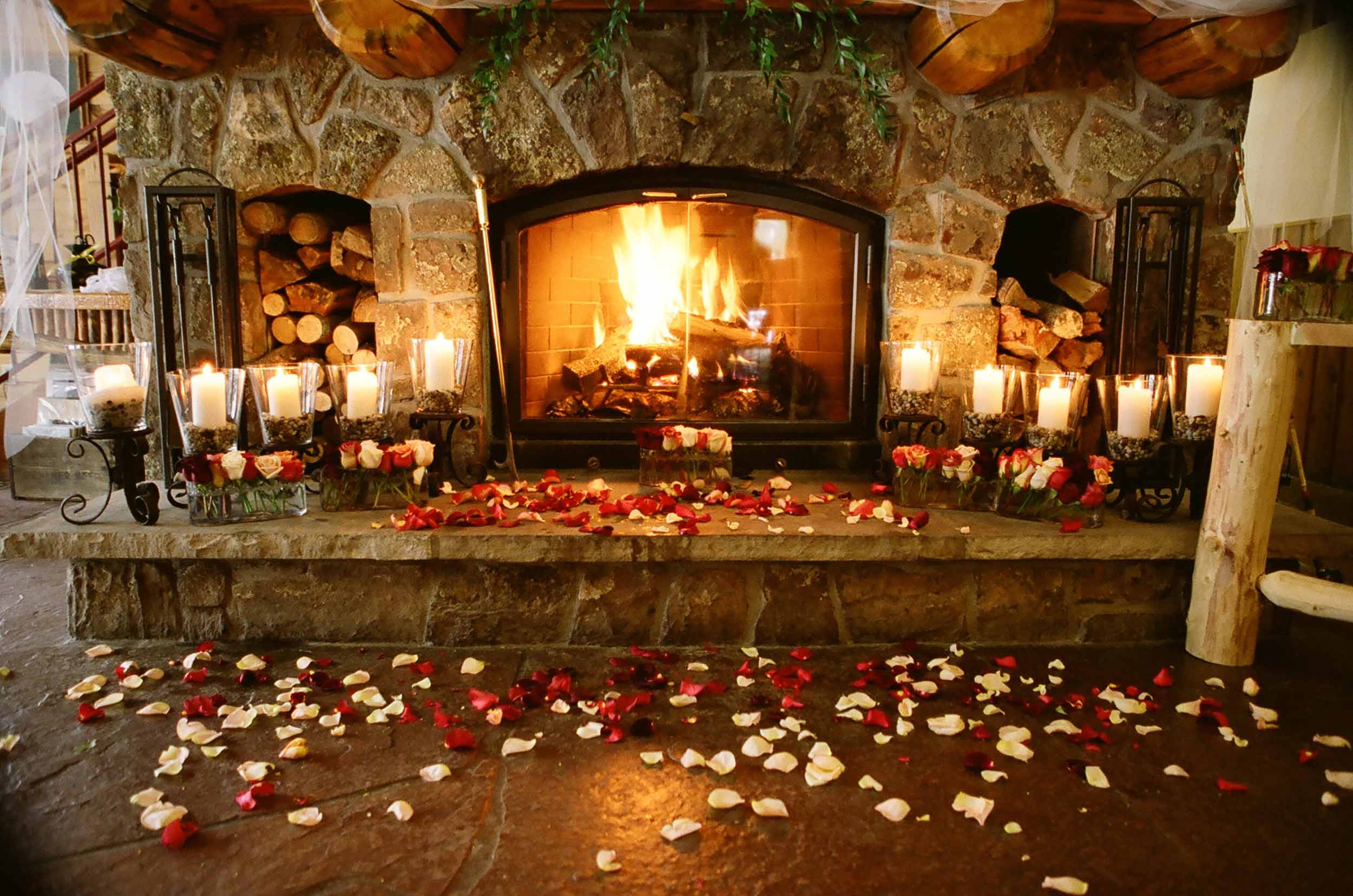 Romantic Fireplace Wallpaper.